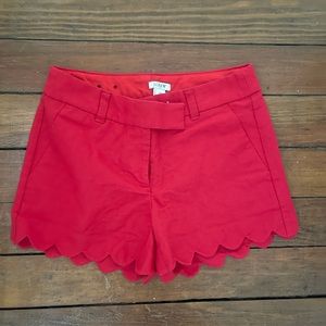 J crew 4” scallop edge shorts red